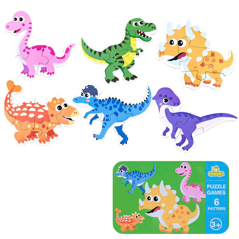 Baby Puzzle Montessori Educational Toys Wood 3D Puzzle Games Iron Box children Puzzles Jigsaw Wooden Puzzles For Kids 2 3 4 Year