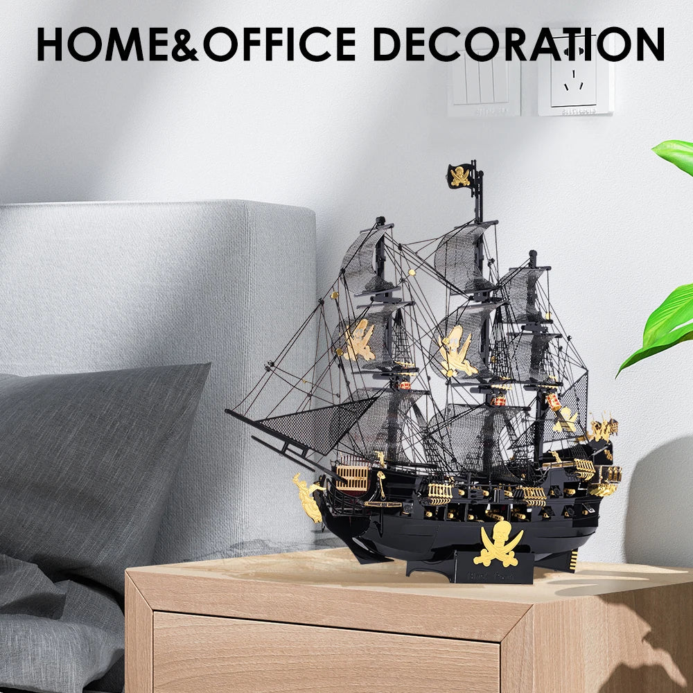 Piececool 3D Metal Puzzle Building Blocks Black Pearl Model DIY Assemble Jigsaw Toy ,Christmas Birthday Gifts for Adults