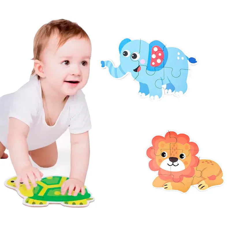 Baby Puzzle Montessori Educational Toys Wood 3D Puzzle Games Iron Box children Puzzles Jigsaw Wooden Puzzles For Kids 2 3 4 Year