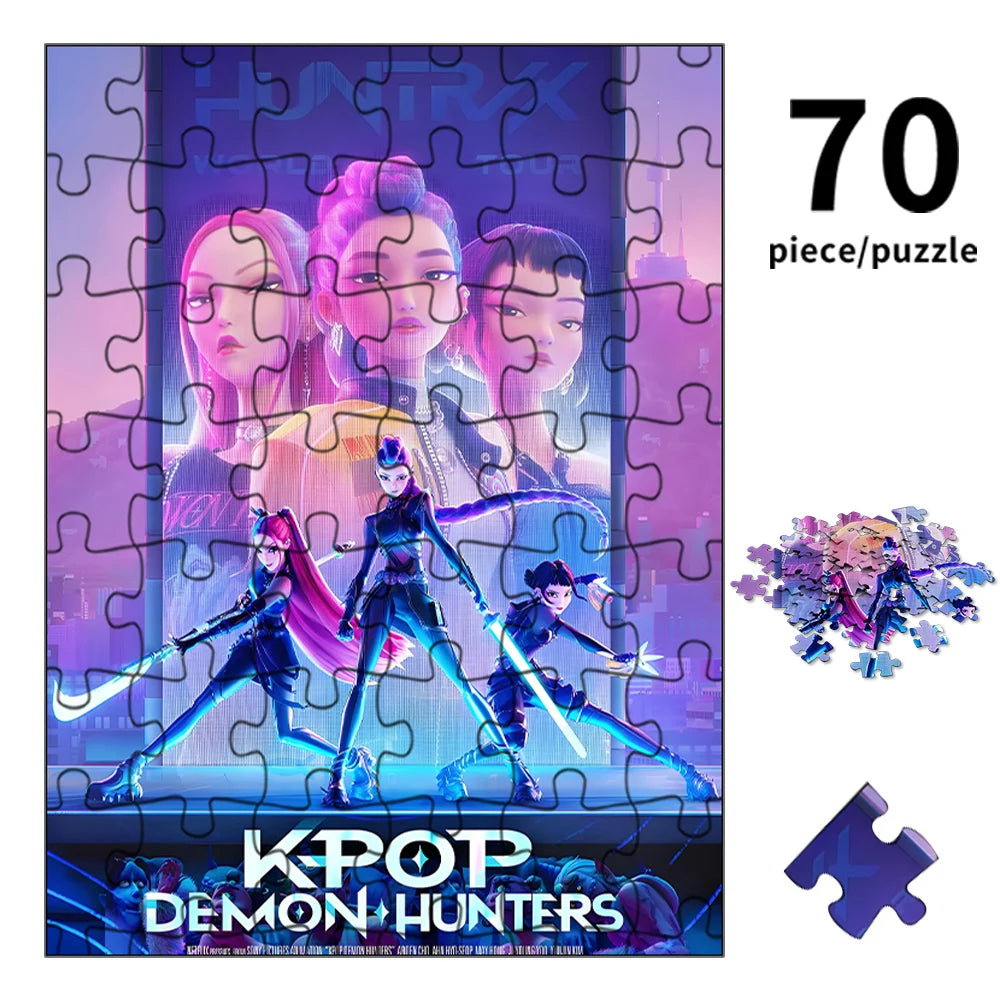 70 pcs kpop demon hunters jigsaw puzzle kpop girl group collectible toy gift