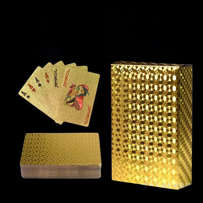 Poker Playing Card Waterproof Black Gold Game Card Group PVC Suit Magic Dmagic Package Board Game Gift Collection