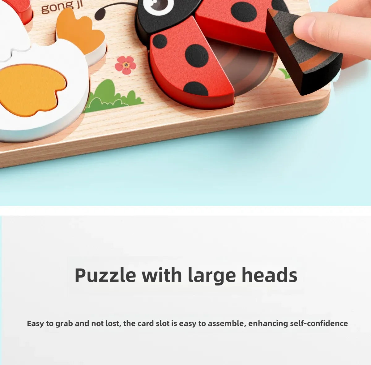 Montessori Cartoon 3D Wooden Puzzle Animal Traffic Jigsaw Toys for Kids Early Learning Educational Cognitive Game Children Gifts
