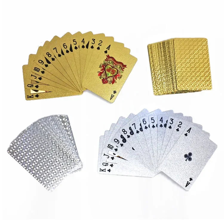 Poker Cards PVC Waterproof Poker Playing Cards Plastic Crystal Gaming Wareable Ware Resistan Creative Gift Durable Poker 55pcs/D