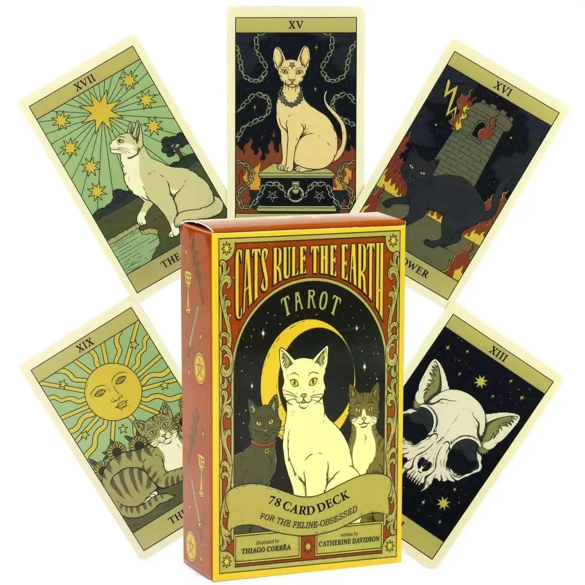 El Tarot De Los Gatos Cards 78 cartas del tarot Spanish Edition Cats Rule Earth Divination Deck Borad Playing Games