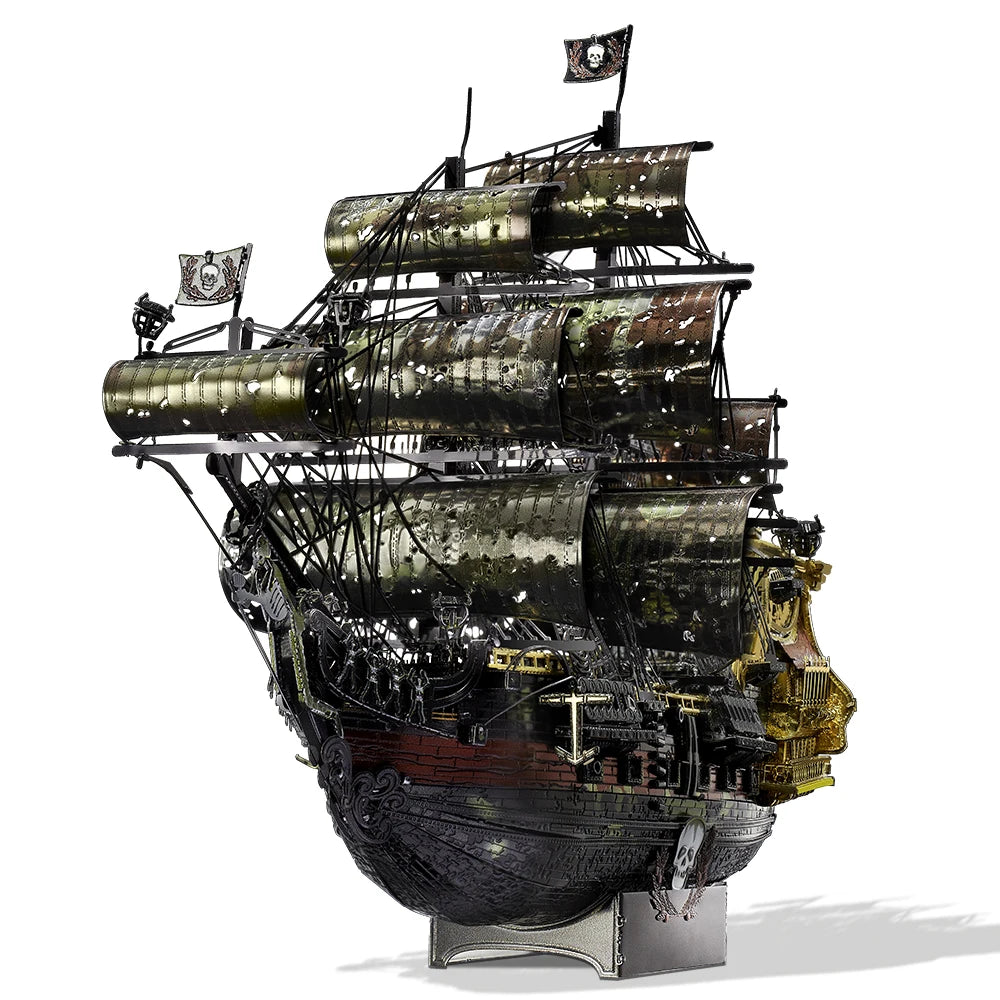 Piececool 3D Metal Puzzle The Queen Anne's Revenge Jigsaw Pirate Ship DIY Model for Teens Brain Teaser