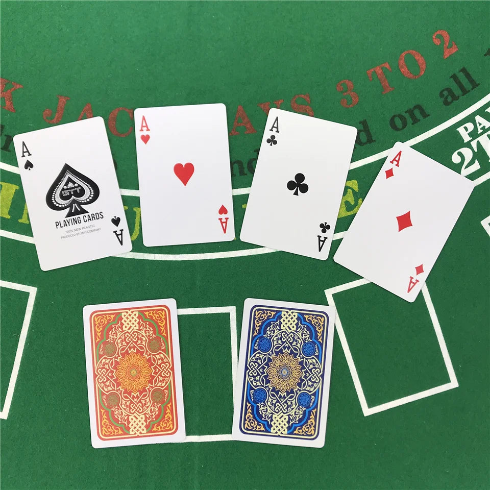 Playing Cards Plastic Baccarat Texas Hold'em Poker 58mm(2.28inch)*88mm(3.46inch) PVC Pokers Board Game Waterproof Wearable Card