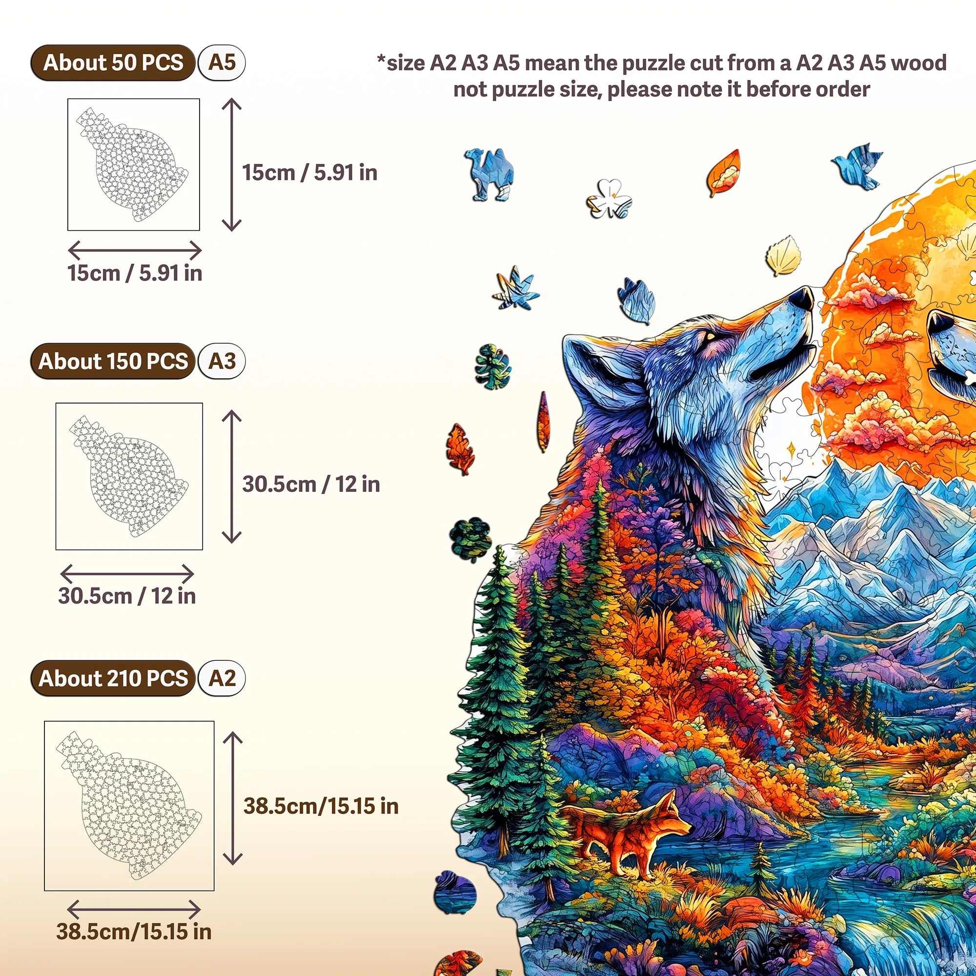 Fantasy Themed Wooden Puzzle Interesting Style Wooden Decor Christmas and Halloween Gift Toy for Teen and Kid