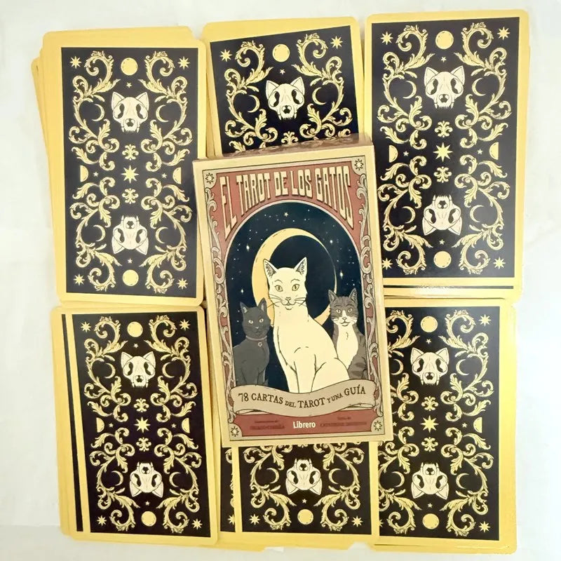 El Tarot De Los Gatos Cards 78 cartas del tarot Spanish Edition Cats Rule Earth Divination Deck Borad Playing Games