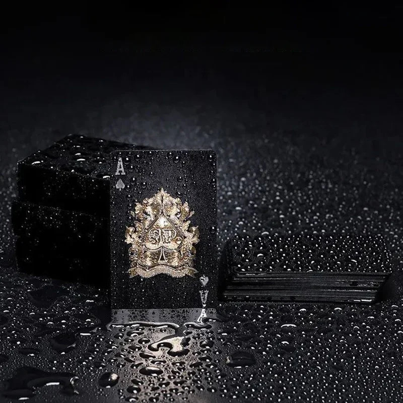 Poker Playing Card Waterproof Black Gold Game Card Group PVC Suit Magic Dmagic Package Board Game Gift Collection