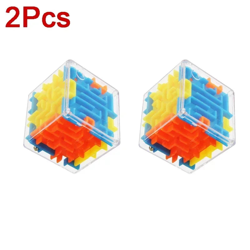 3D Maze Magic Cube Six-sided Transparent Puzzle Speed Cube Rolling Ball Magic Cubes Maze Toys For Children Stress Reliever Toys