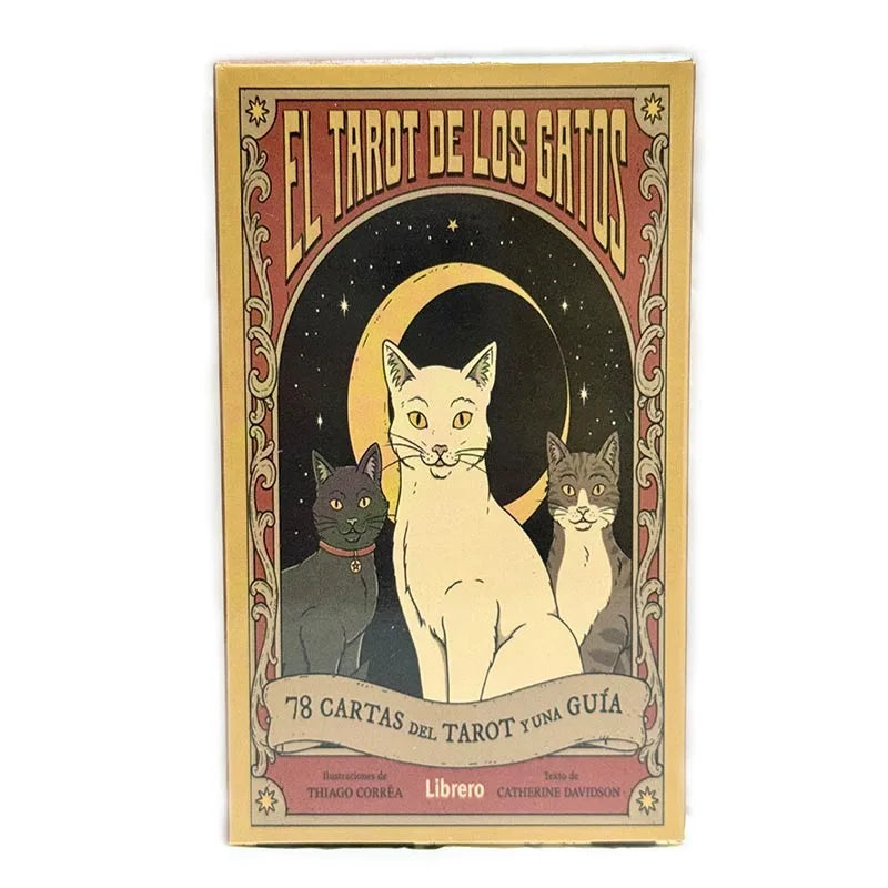El Tarot De Los Gatos Cards 78 cartas del tarot Spanish Edition Cats Rule Earth Divination Deck Borad Playing Games