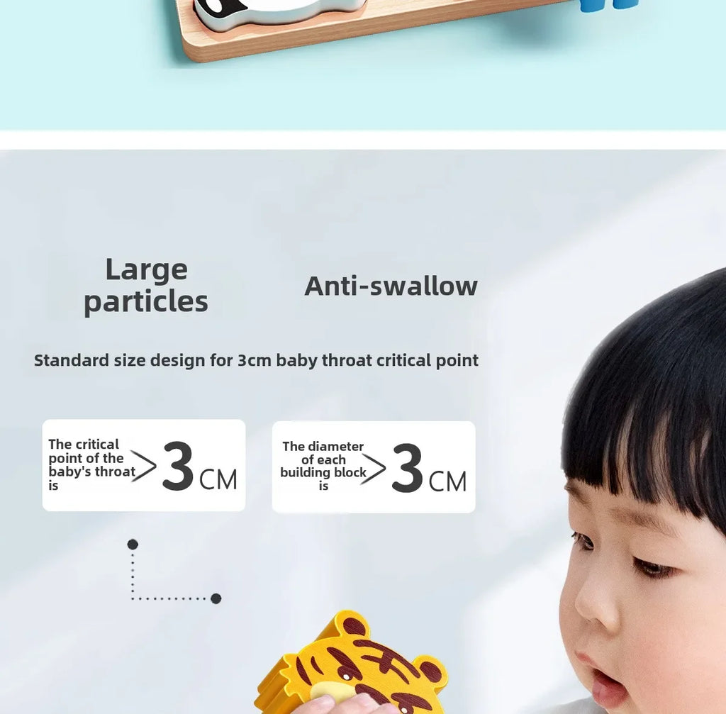 Montessori Cartoon 3D Wooden Puzzle Animal Traffic Jigsaw Toys for Kids Early Learning Educational Cognitive Game Children Gifts