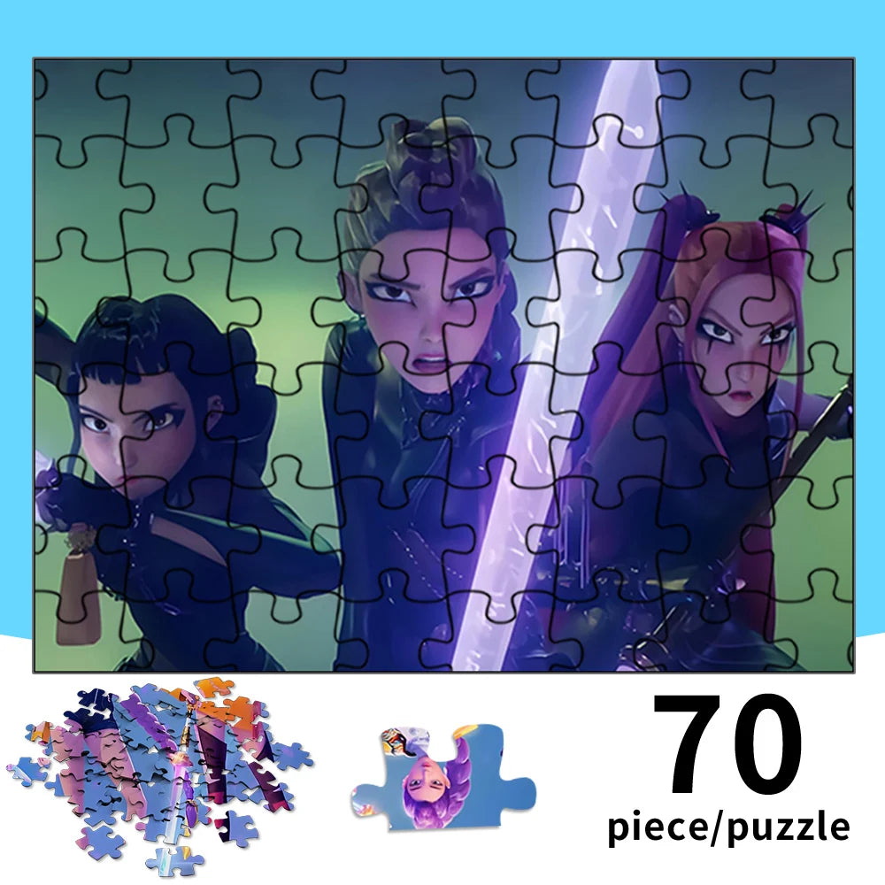 70 pcs kpop demon hunters jigsaw puzzle kpop girl group collectible toy gift