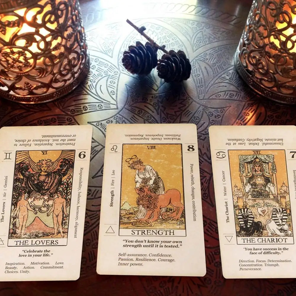 Tarot Card With Meaning On Them Beginner Tarot Keyword Antiqued Tarot Deck Learn Tarot 78 Cards Reversed