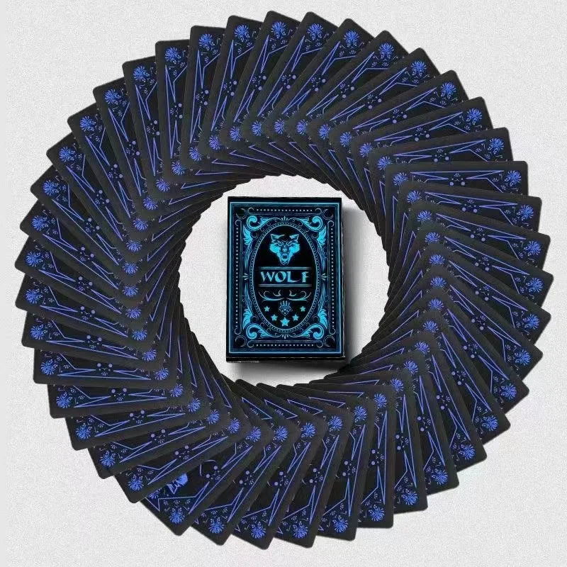 Waterproof PVC Pure Black Magic Box-Packed Plastic Playing Cards 54pcs Cards Set Deck Poker Classic Magic Tricks Tool Board Game