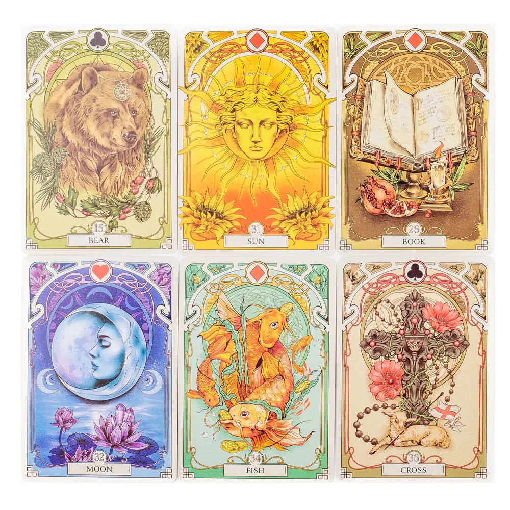 37Pcs Cards Romatic Lenormand Tarot Deck Full English Version Oracles Deck For Girl Board Games 10.2*7.2Cm