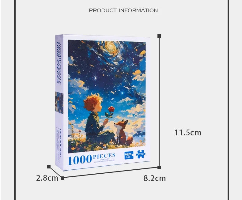 Adult 1000 Pieces Jigsaw Puzzle Little Boy Puzzle Toy Puzzle Intelligence Stress Reduction Cartoon Puzzle Festival Present