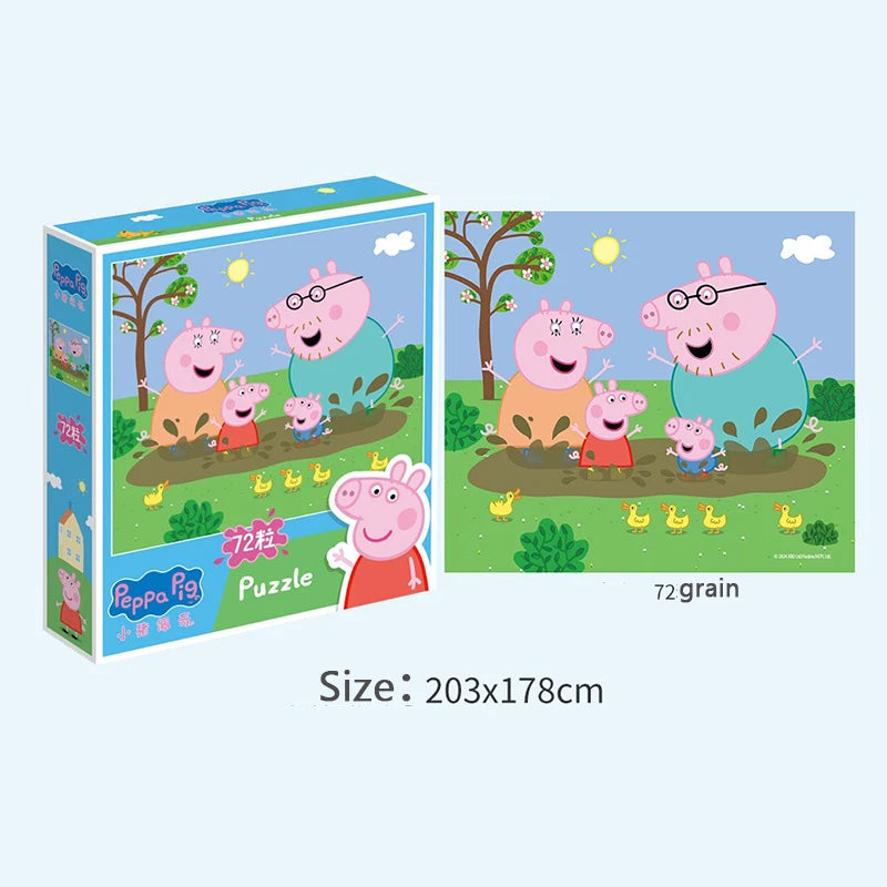 Peppa Pig Cartoon Puzzle 3-6 Year Old Children's Intelligence Building Block Toys Early Education George Plane Puzzle Gift