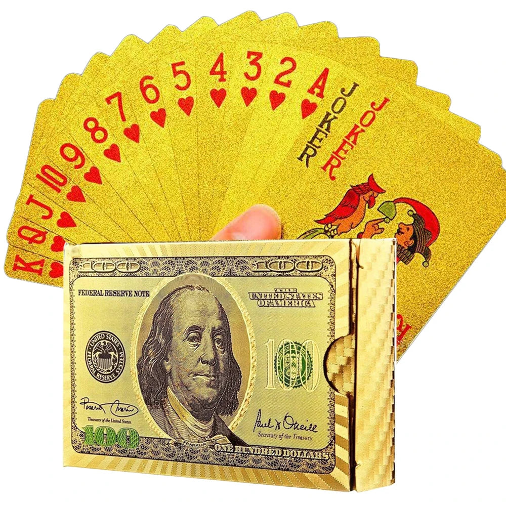 Poker Playing Card Waterproof Black Gold Game Card Group PVC Suit Magic Dmagic Package Board Game Gift Collection