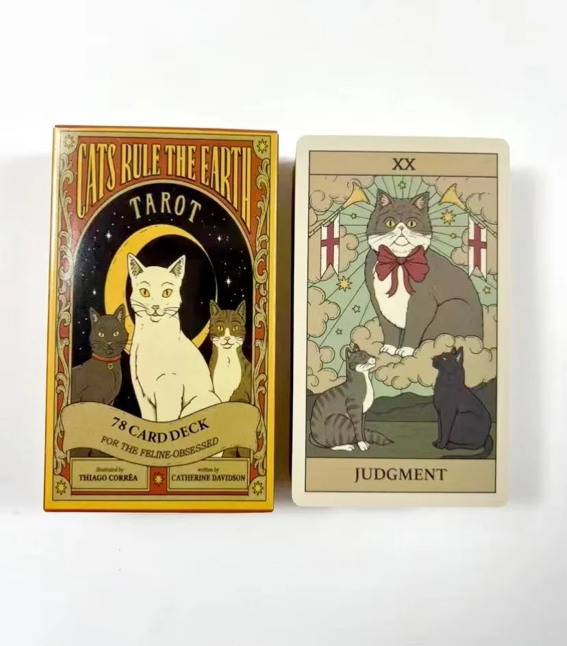 El Tarot De Los Gatos Cards 78 cartas del tarot Spanish Edition Cats Rule Earth Divination Deck Borad Playing Games