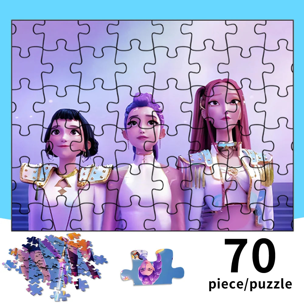 70 pcs kpop demon hunters jigsaw puzzle kpop girl group collectible toy gift