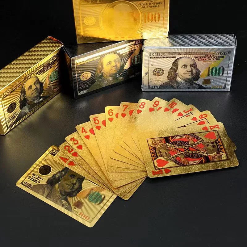 Poker Playing Card Waterproof Black Gold Game Card Group PVC Suit Magic Dmagic Package Board Game Gift Collection
