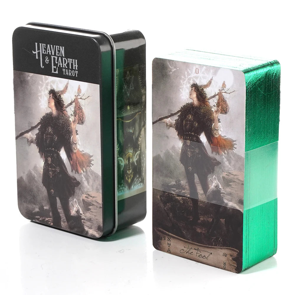 Adventures time Tarot 78pcs Cards in a Tin Metal Box Gold plated Edge Tarot Cards For Divination Tarot Deck Beautiful Package