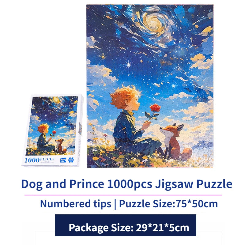 Adult 1000 Pieces Jigsaw Puzzle Little Boy Puzzle Toy Puzzle Intelligence Stress Reduction Cartoon Puzzle Festival Present
