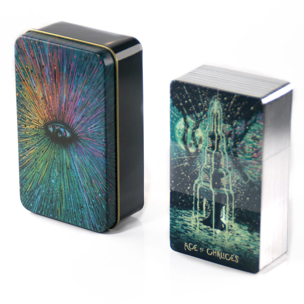 Adventures time Tarot 78pcs Cards in a Tin Metal Box Gold plated Edge Tarot Cards For Divination Tarot Deck Beautiful Package