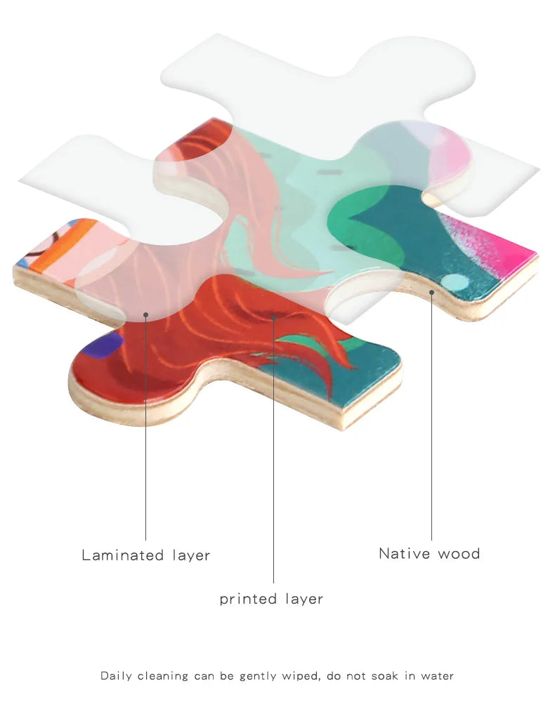 60PCS Wooden Jigsaw Color 3D Puzzle Cartoon Characters Animal Early Educational Learning Logical Thinking Focus Puzzle Toys Gift