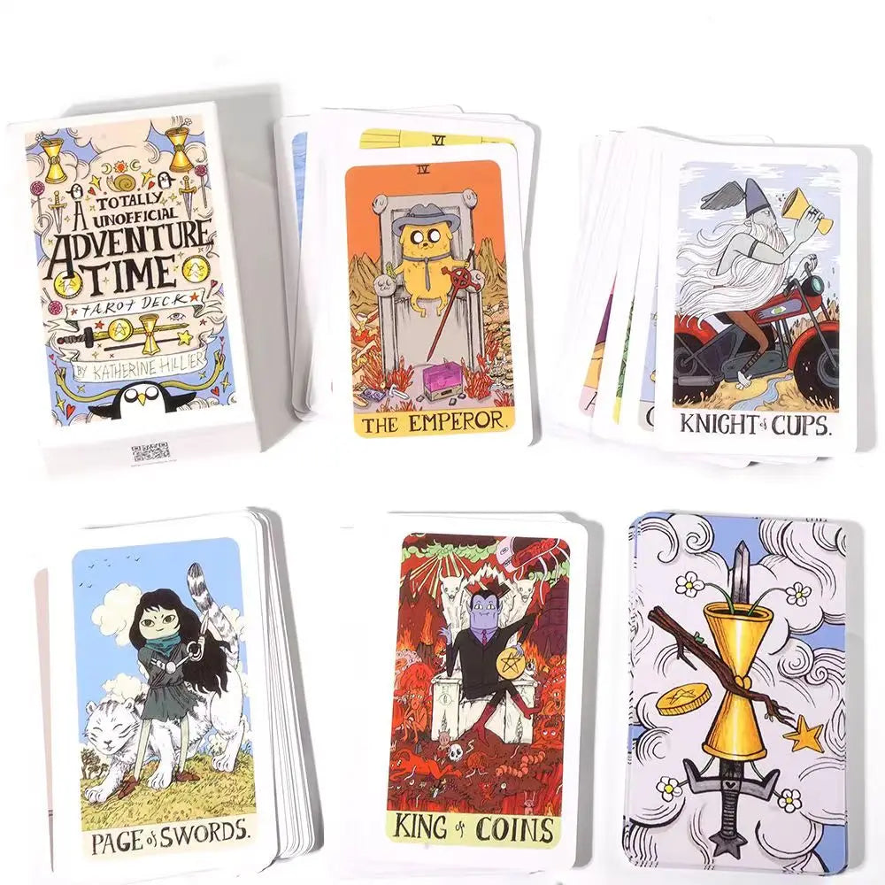 Adventure Time Tarot Deck English Visions Precognition Divination Edition Borad Playing Cards Fun Game for Party Adult Kid Girl