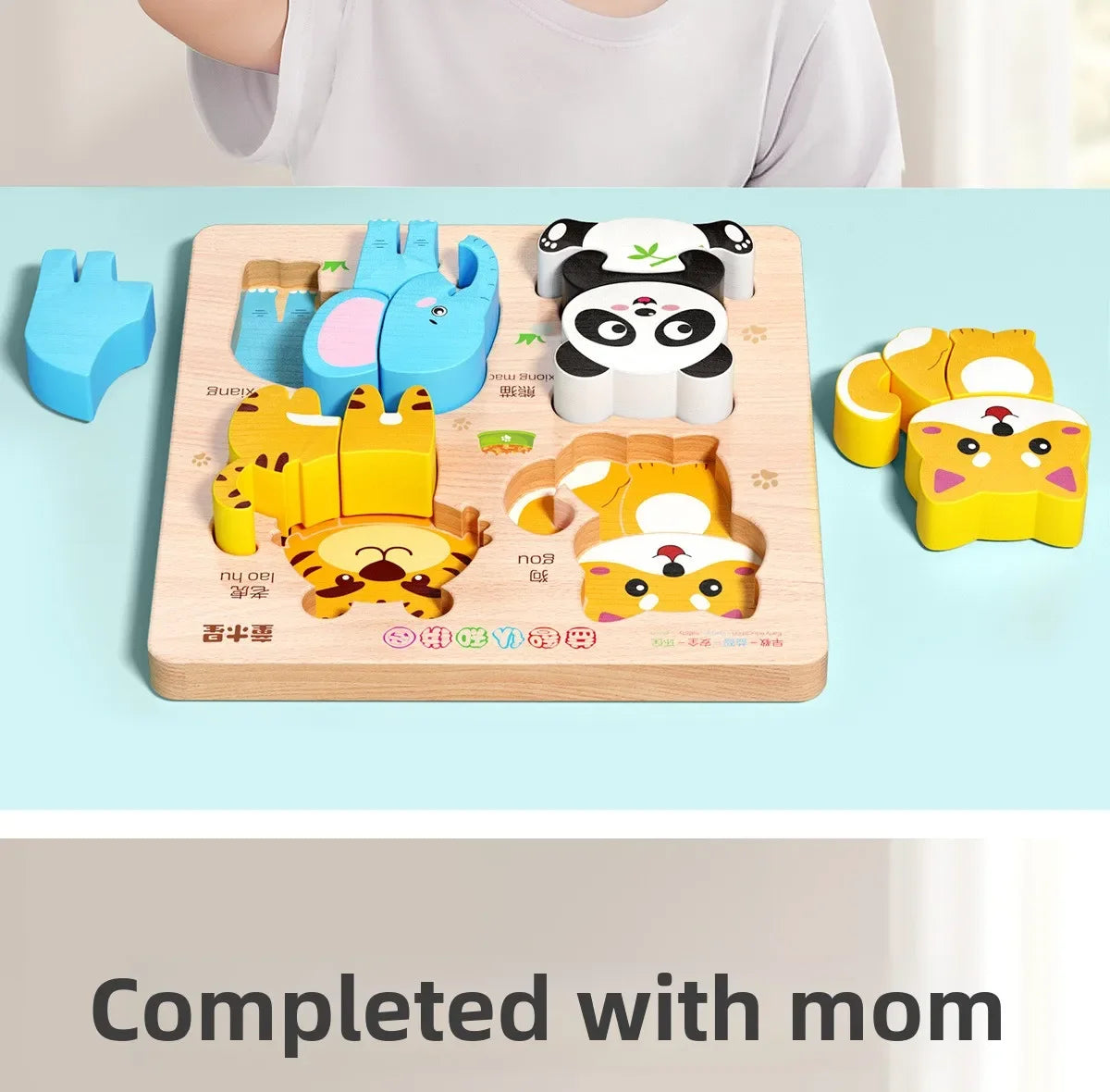 Montessori Cartoon 3D Wooden Puzzle Animal Traffic Jigsaw Toys for Kids Early Learning Educational Cognitive Game Children Gifts