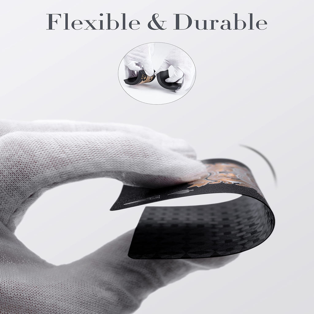 Premium Waterproof Plastic PET Poker Cards - Perfect For Family Game Nights & Parties (Black & Golden）Christmas Gift Christmas