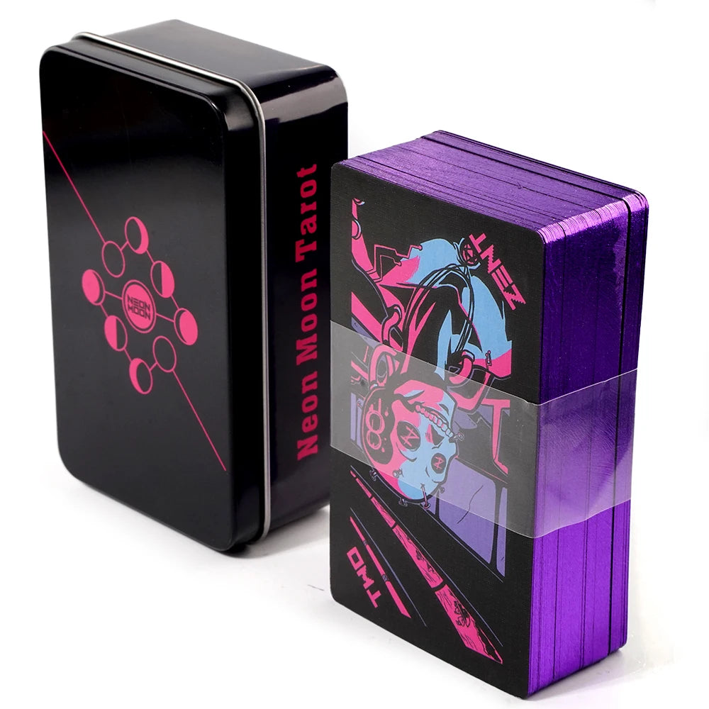 Adventures time Tarot 78pcs Cards in a Tin Metal Box Gold plated Edge Tarot Cards For Divination Tarot Deck Beautiful Package