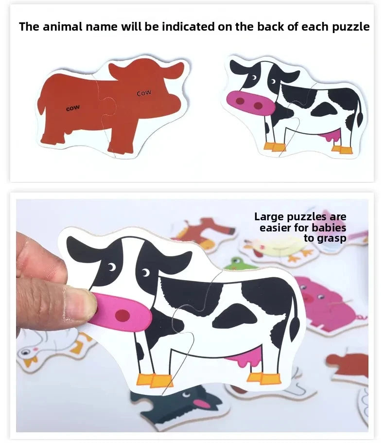 Baby Puzzle Montessori Educational Toys Wood 3D Puzzle Games Iron Box children Puzzles Jigsaw Wooden Puzzles For Kids 2 3 4 Year