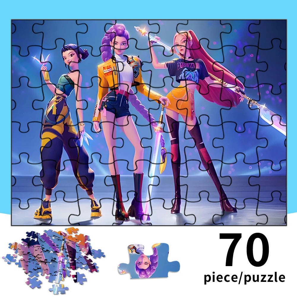 70 pcs kpop demon hunters jigsaw puzzle kpop girl group collectible toy gift