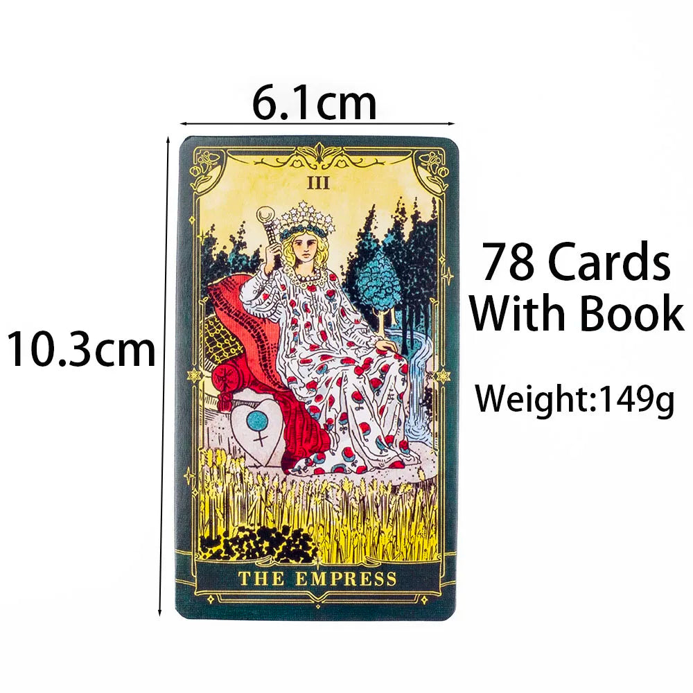 A.E.Classic Tarot Cards with Guidebook Color Edged Fortune Telling Deck for Fate Divination and Party Board Games 10.3x6.1cm