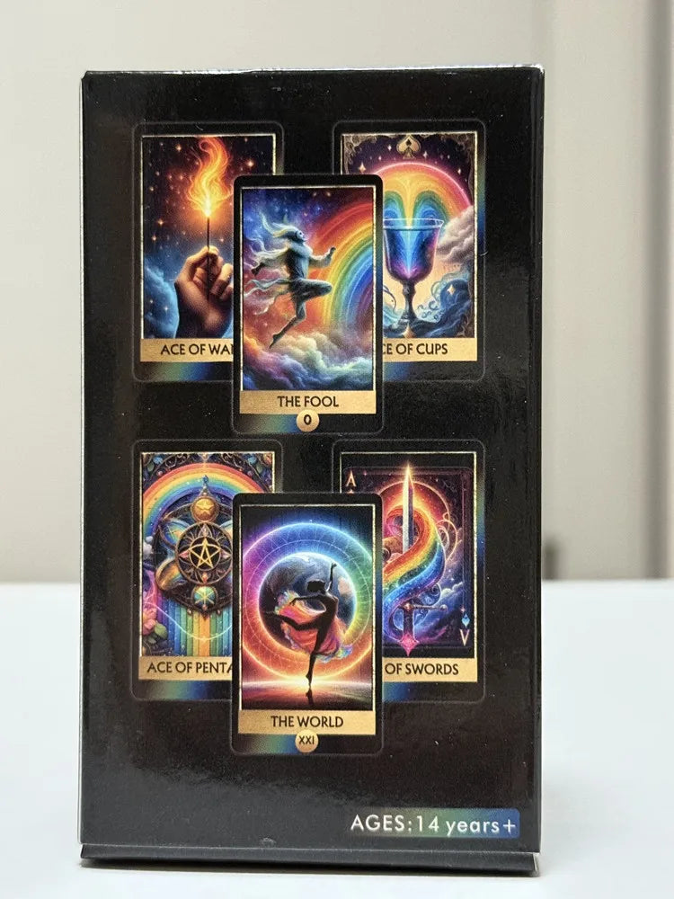 The Rainbow Tarot Cards A 78 Colorful Oracle Deck English Visions Divination Edition Borad Playing Games
