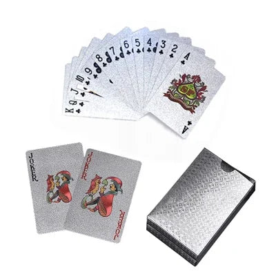 Poker Cards PVC Waterproof Poker Playing Cards Plastic Crystal Gaming Wareable Ware Resistan Creative Gift Durable Poker 55pcs/D