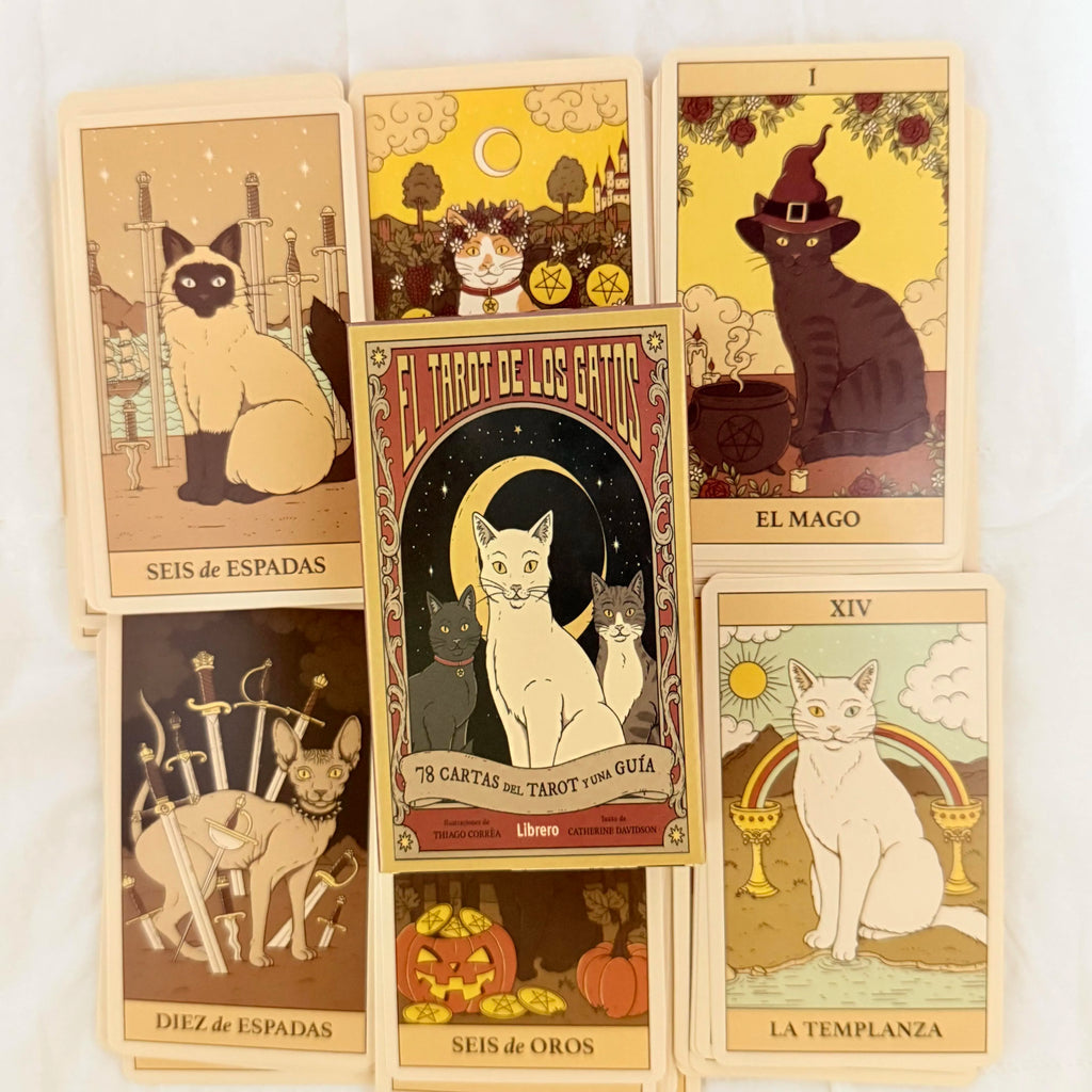 El Tarot De Los Gatos Cards 78 cartas del tarot Spanish Edition Cats Rule Earth Divination Deck Borad Playing Games