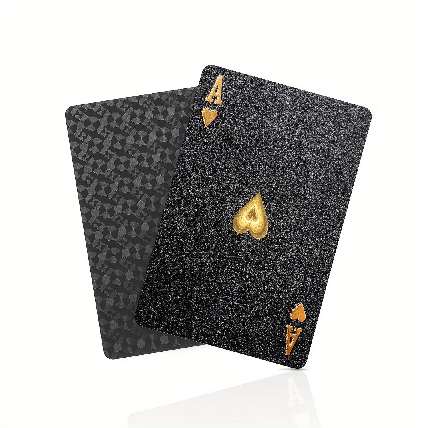 Premium Waterproof Plastic PET Poker Cards - Perfect For Family Game Nights & Parties (Black & Golden）Christmas Gift Christmas