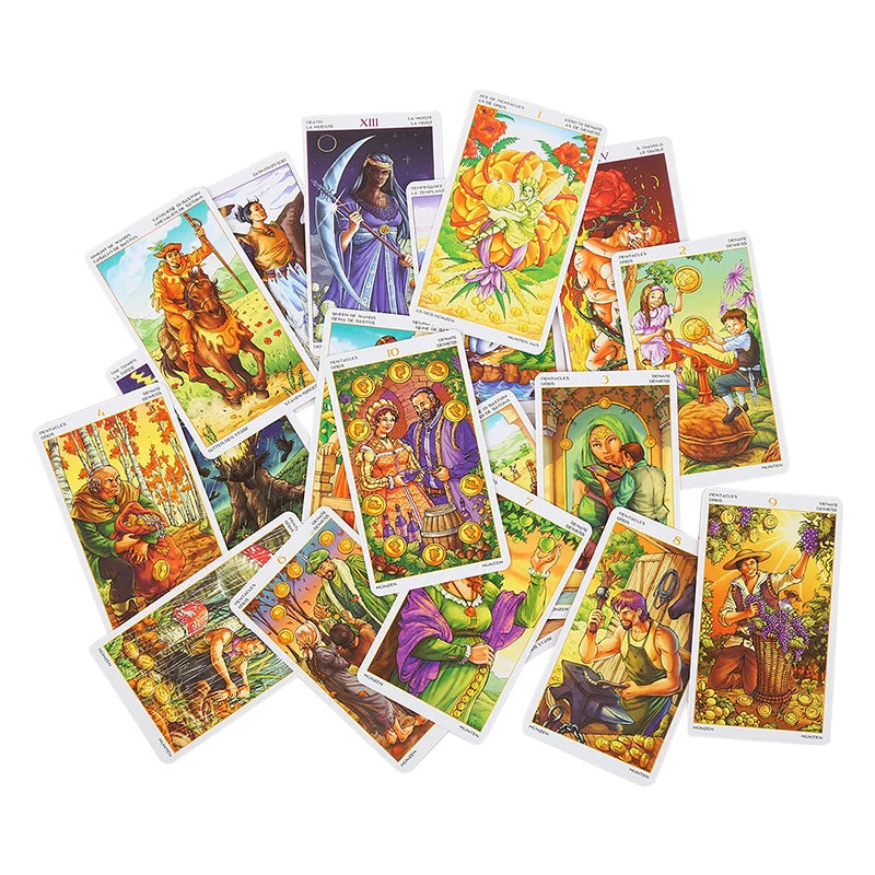 Rider Waite Tarot Cards Classic Tarot Spanish English Version Knight Waiter Divination Fate Forecasting Prophecy THE MAGICIAN
