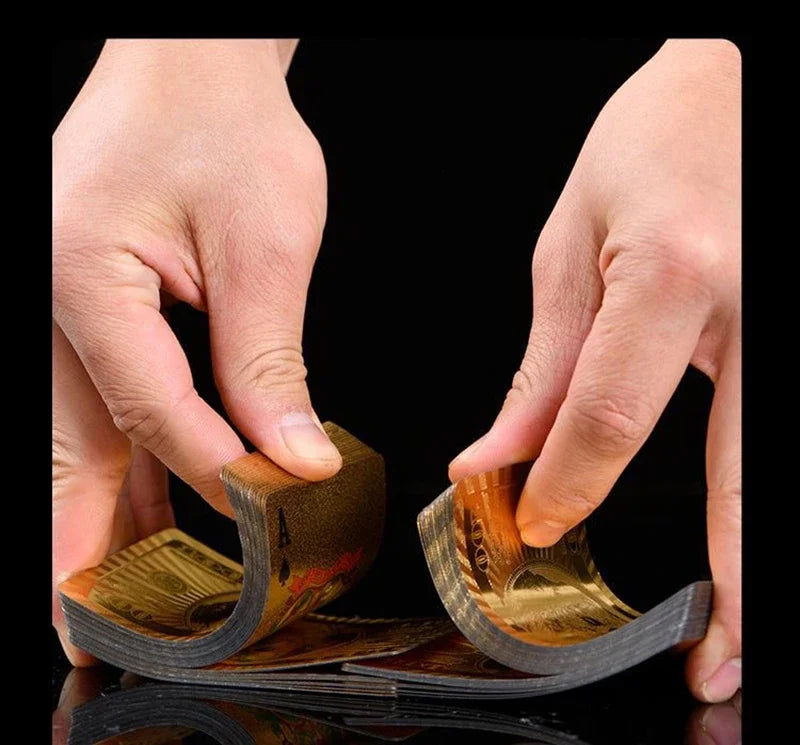 Poker Playing Card Waterproof Black Gold Game Card Group PVC Suit Magic Dmagic Package Board Game Gift Collection