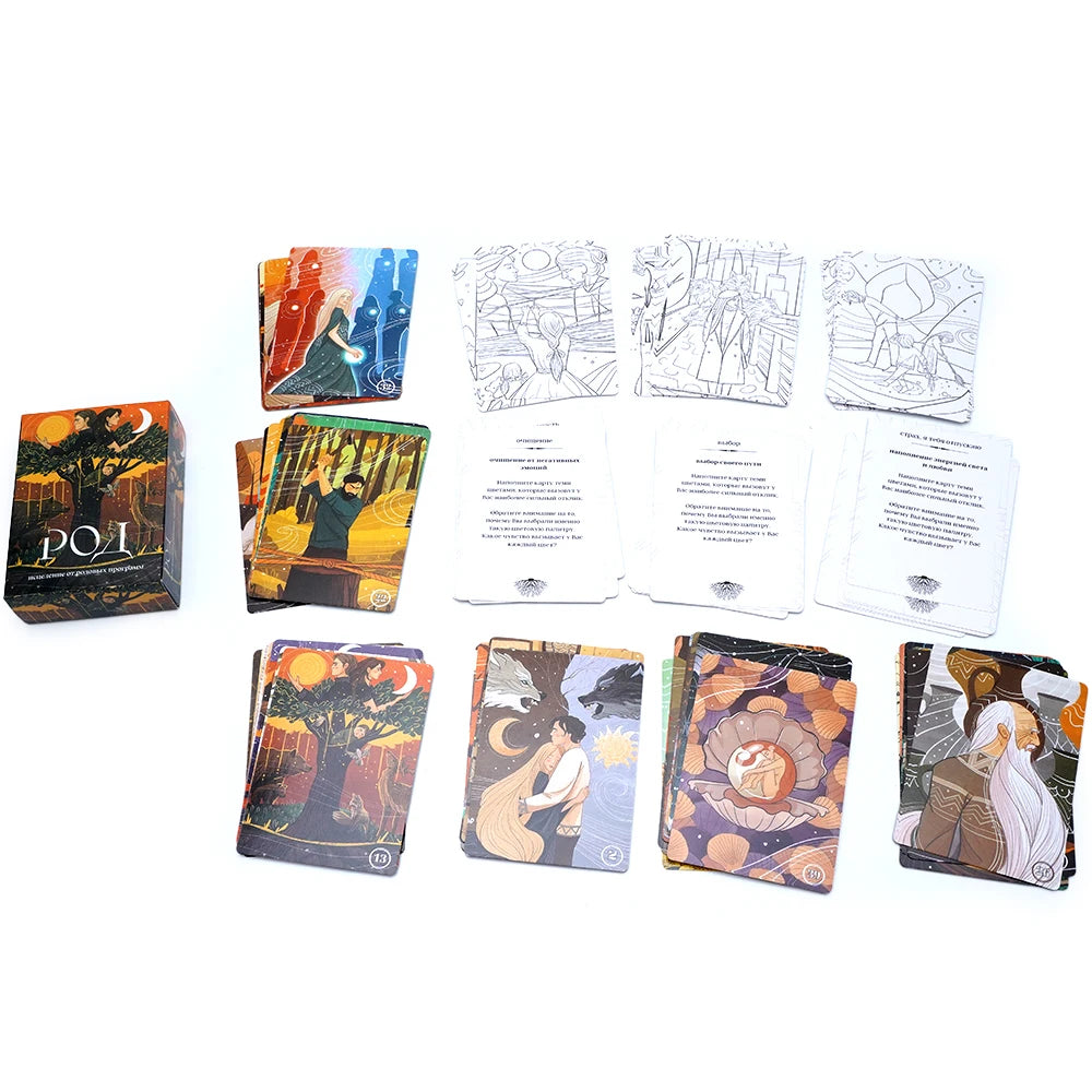 Newest TAPO POI Tarot Исцеление Oт Pодовых програм Russian Cards Deck Playing  Fate Divination Board Game With Paper Instruction