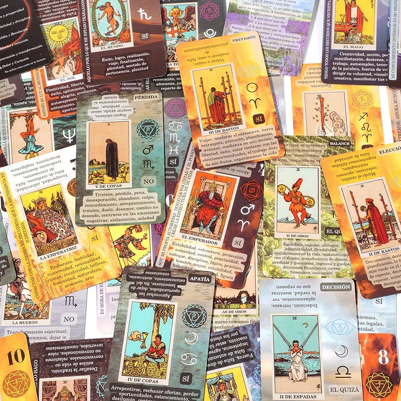 Rider Waite Tarot Cards Classic Tarot Spanish English Version Knight Waiter Divination Fate Forecasting Prophecy THE MAGICIAN