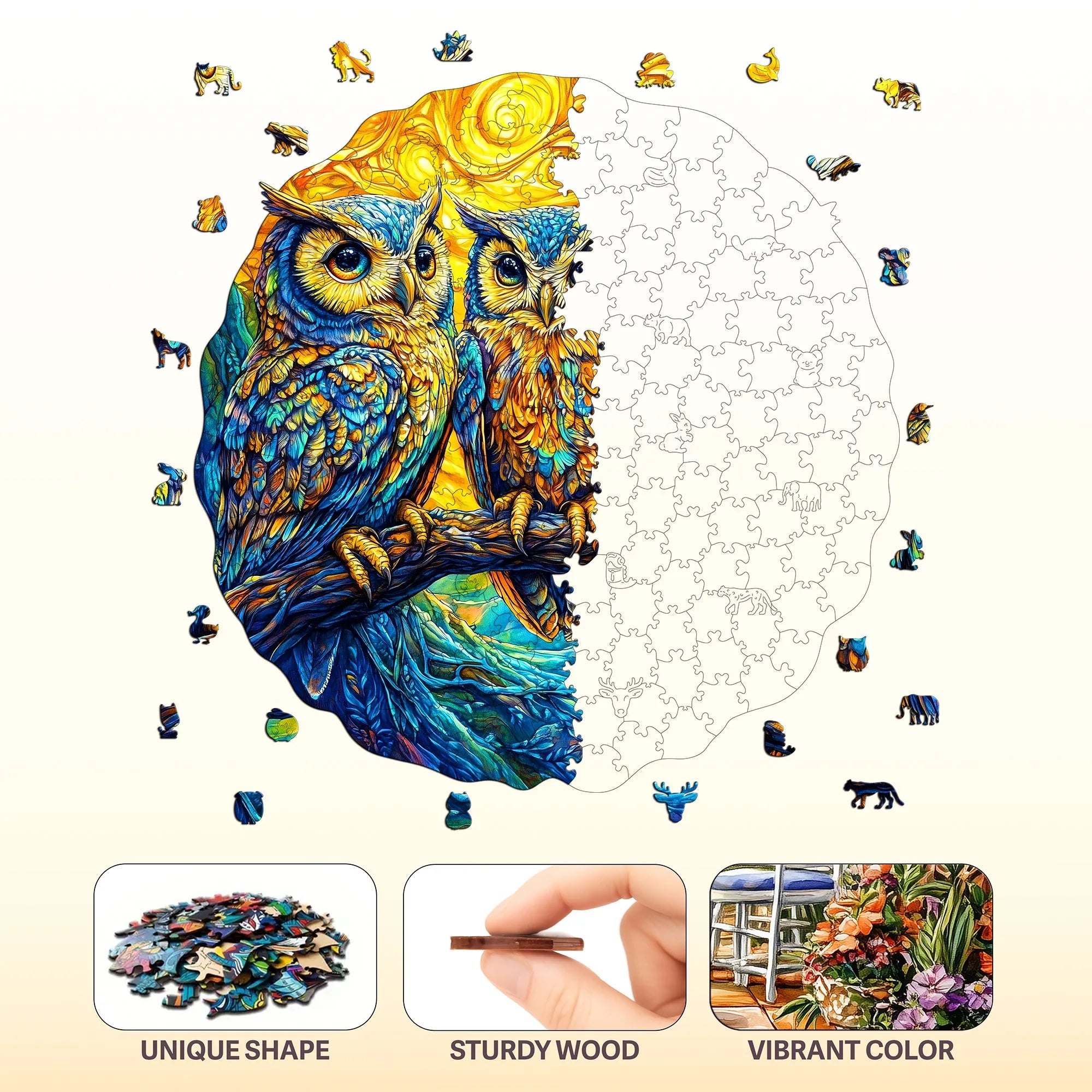 Fantasy Themed Wooden Puzzle Interesting Style Wooden Decor Christmas and Halloween Gift Toy for Teen and Kid