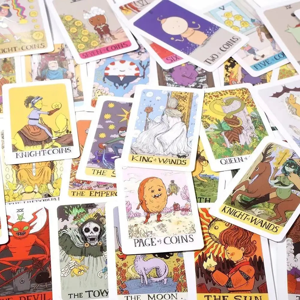 Adventure Time Tarot Deck English Visions Precognition Divination Edition Borad Playing Cards Fun Game for Party Adult Kid Girl
