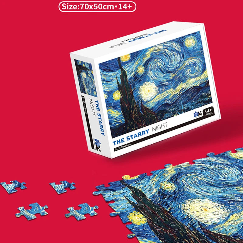 75*50cm 1000pcs Puzzle Difficult Adult World Famous Painting Puzzle Landscape Stress Relief Education Puzzle Toys