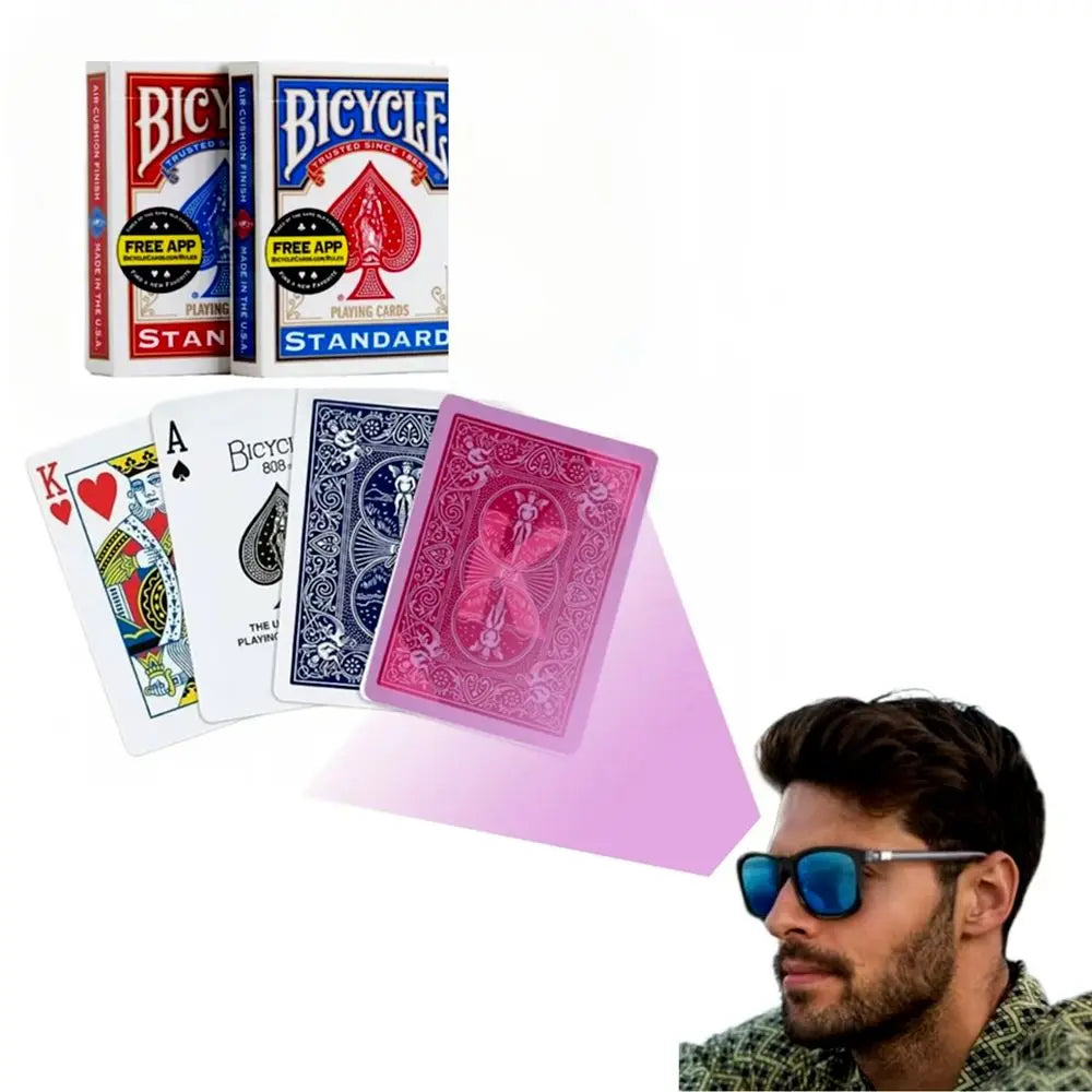 Infrared Marked Bicycle Standard Playing Cards For Infrared Sunglasses & Infrared Contact lenses (Only Cards)