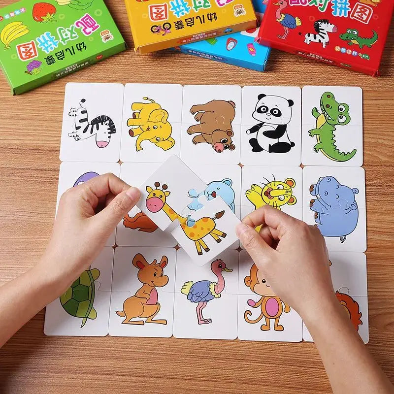 Baby Puzzle Montessori Educational Toys Wood 3D Puzzle Games Iron Box children Puzzles Jigsaw Wooden Puzzles For Kids 2 3 4 Year